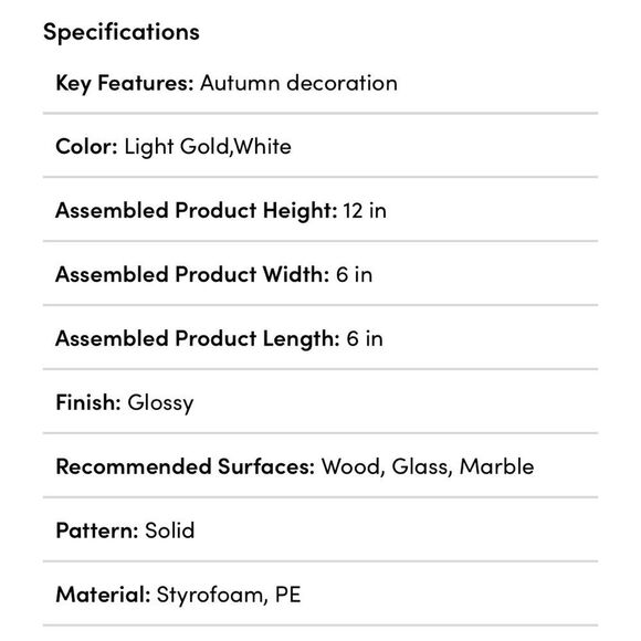 NWT 6 Piece Harvest Pumpkins Gold Tone & White Fall Decor Thanksgiving Autumn - Picture 3 of 3